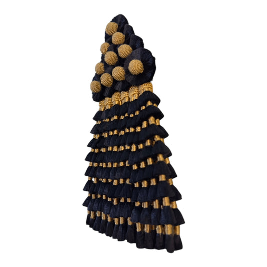 Mosquero de Seda Premium | Negro y Dorado