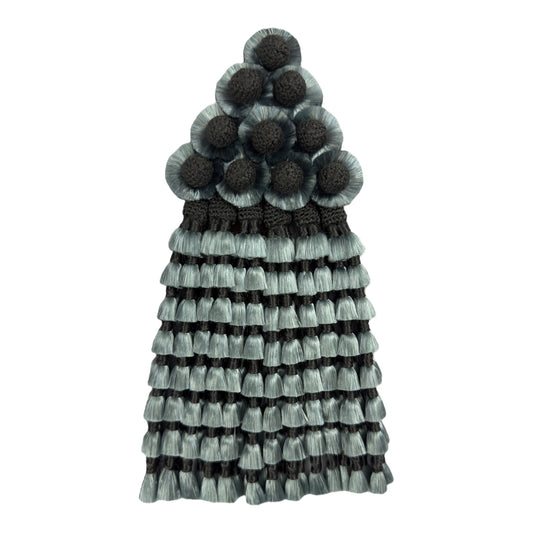 Mosquero de Seda Premium | Gris con Nudo Gris Oscuro