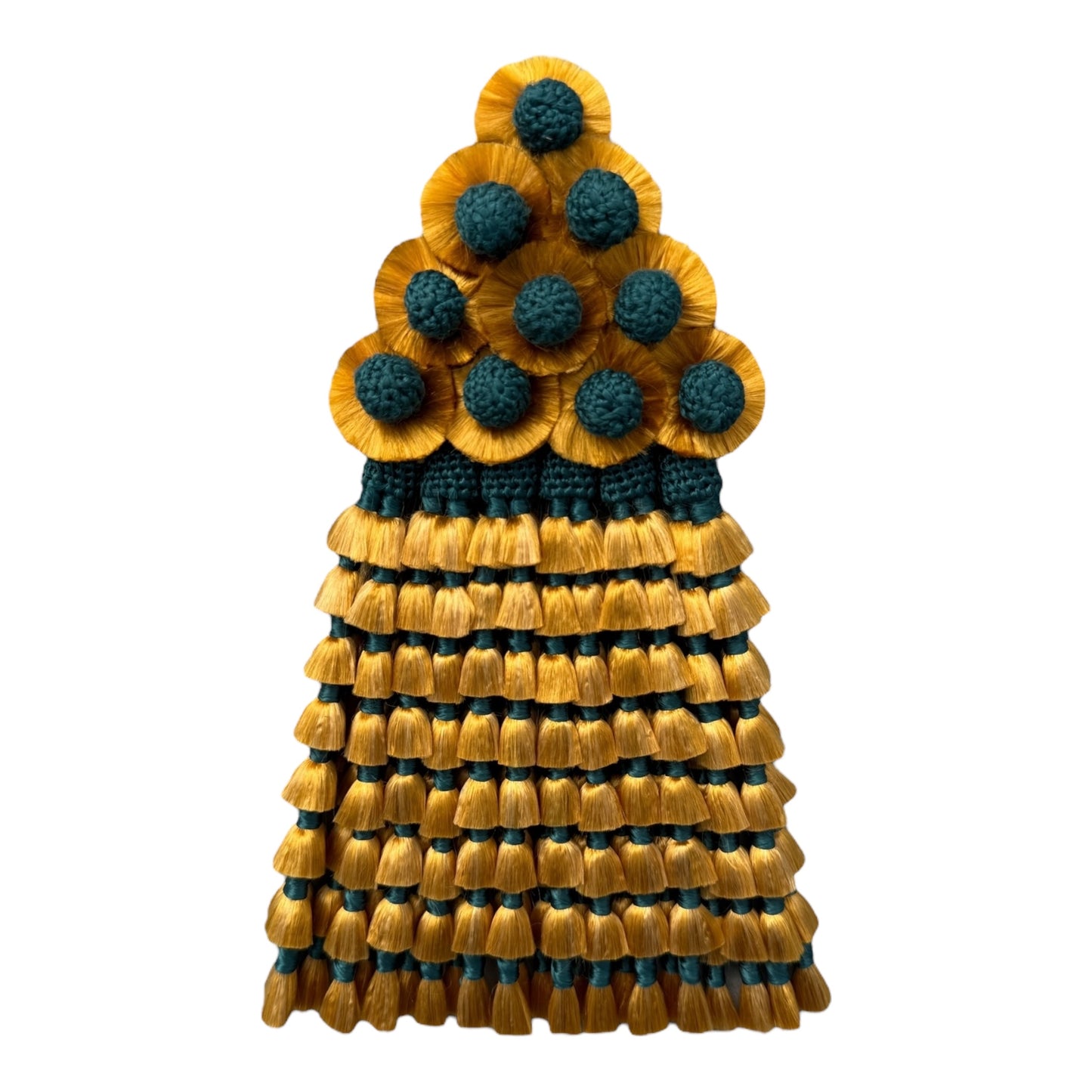 Mosquero de Seda Premium | Mostaza con Verde Oscuro
