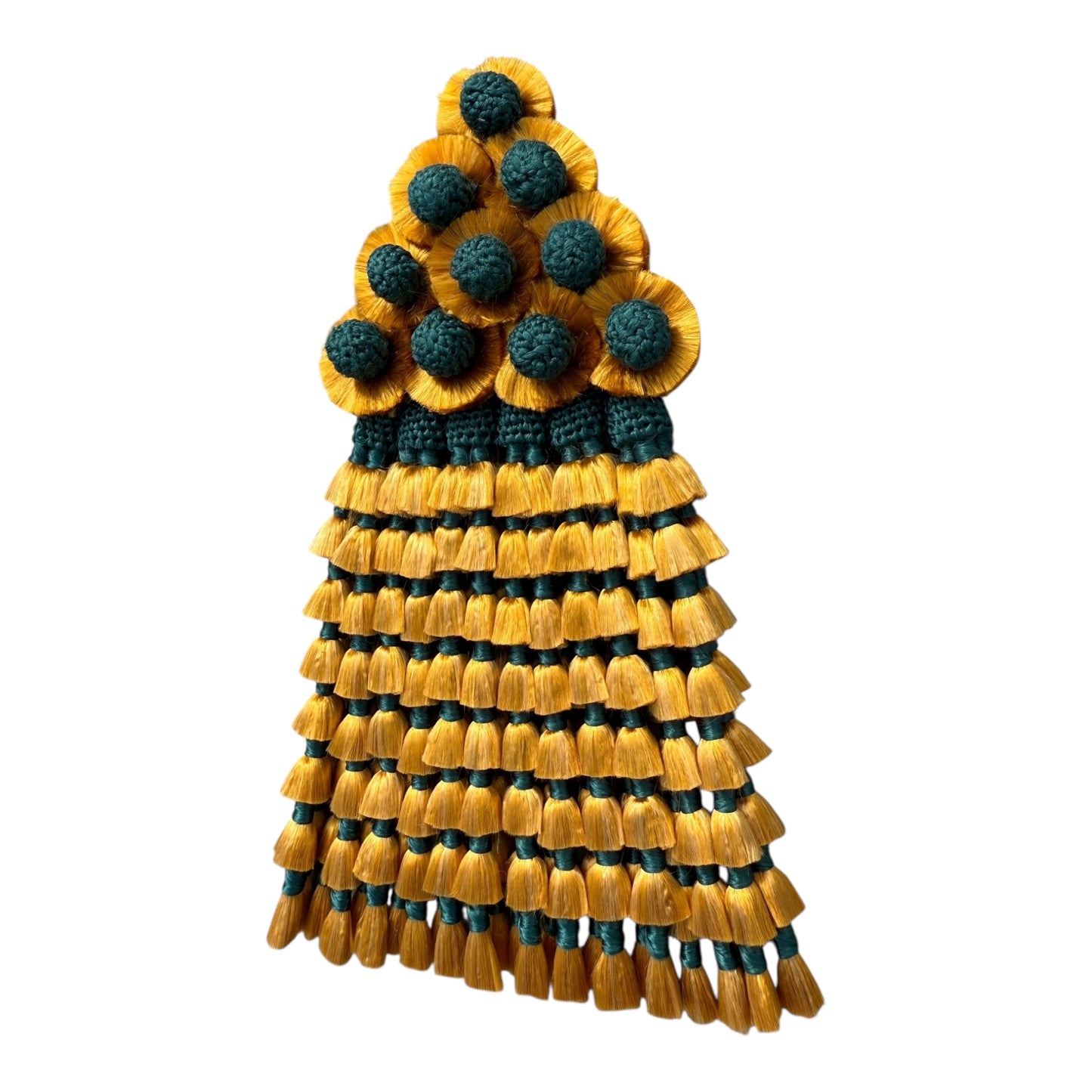 Mosquero de Seda Premium | Mostaza con Verde Oscuro