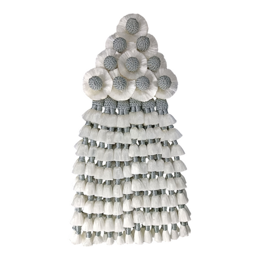 Mosquero de Seda Premium | Blanco y Gris