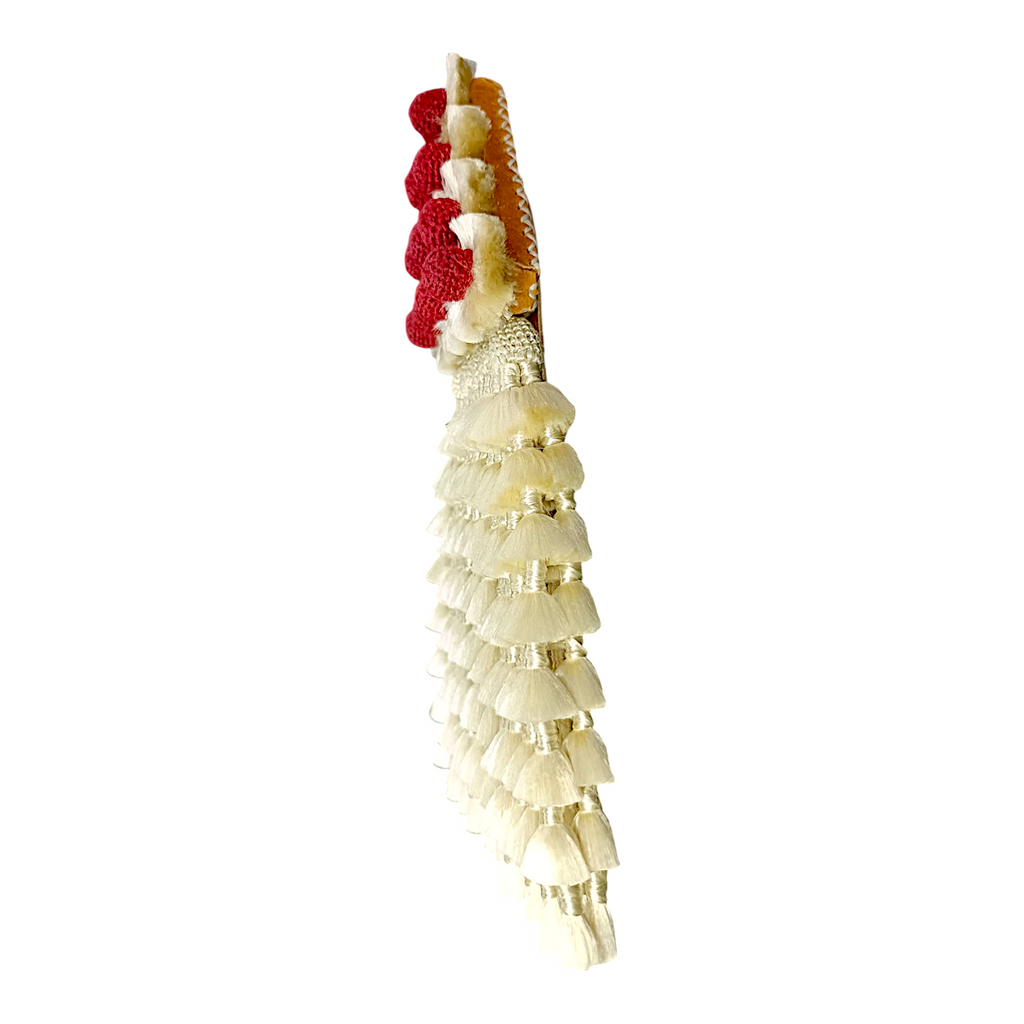 Mosquero de Seda Premium | Beige y Rojo + Frontalera Gratis