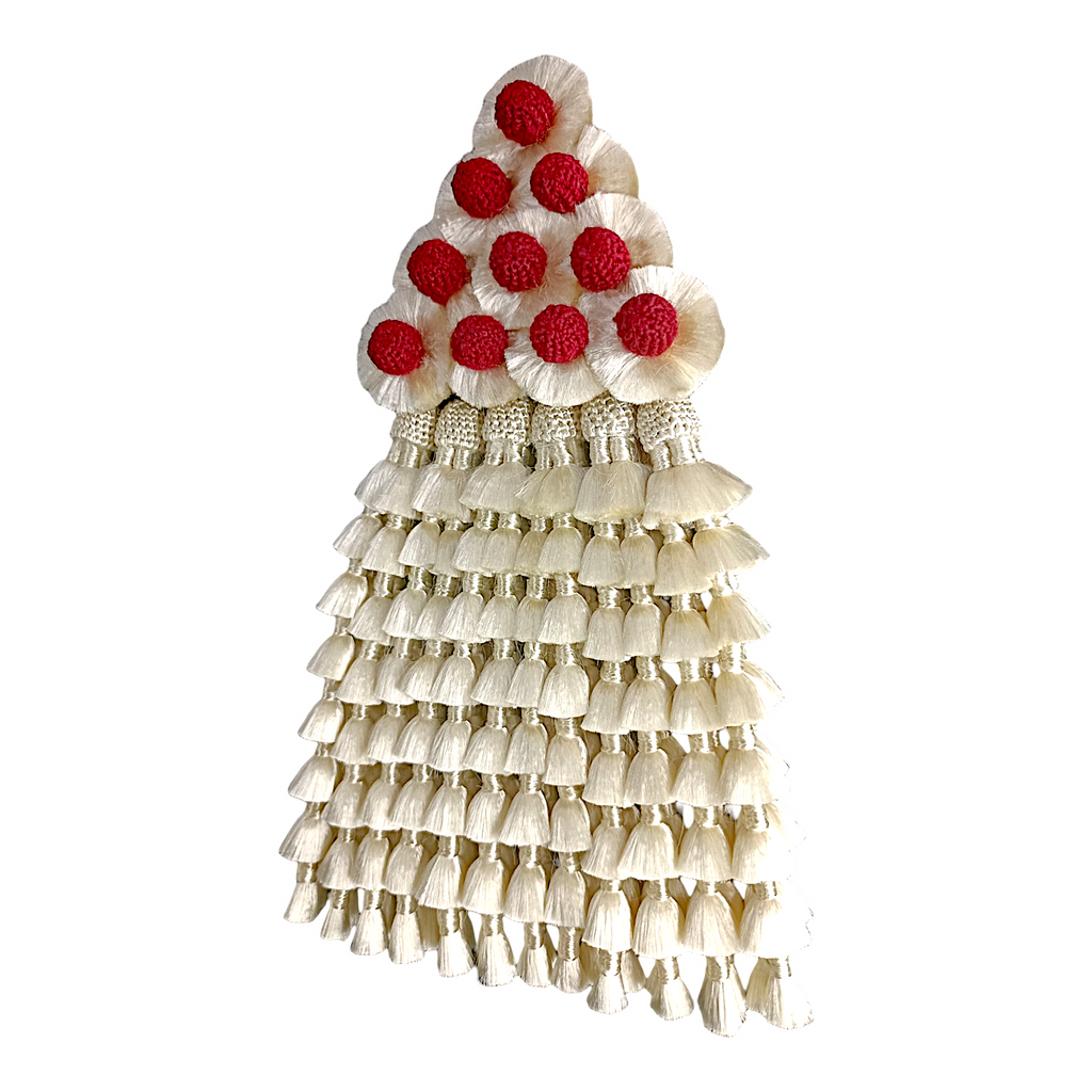Mosquero de Seda Premium | Beige y Rojo + Frontalera Gratis